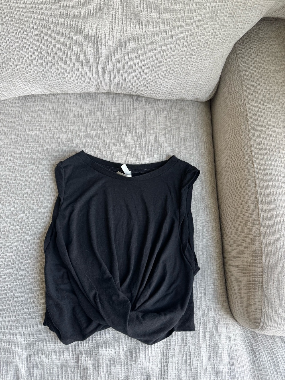 FP Movement by Free People Black Twist-Front slightly cropped Tank Top